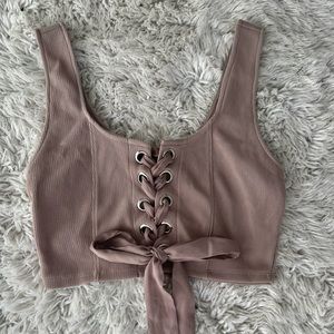 Forever21 lace up crop top